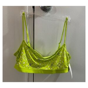 Aerie Lime green bandana print bralette Size Medium